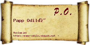 Papp Odiló névjegykártya
